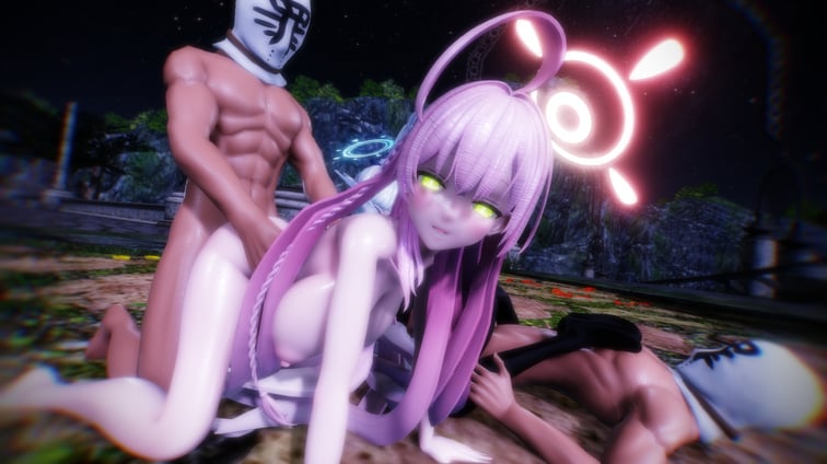 Blue Archive - Full Moon Ritual (A XXX Parody) Hanako, Miyako Lewd FRAGGY vr porn video