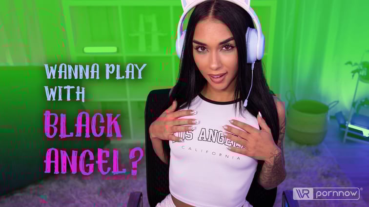 Erotic Gaming Session starring Black Angel [Passthrough] Black Angel VR pornnow vr porn video