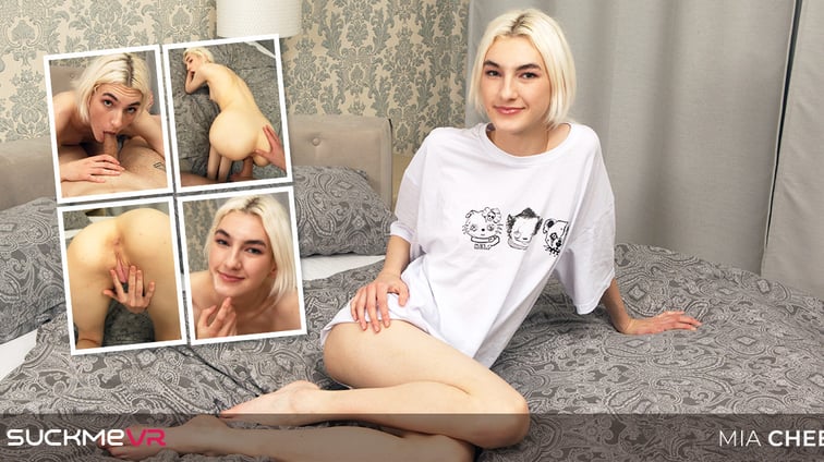 Extra Skinny Blonde Mia Cheers Gets Stretched Hard Mia Cheers Suck Me VR vr porn video