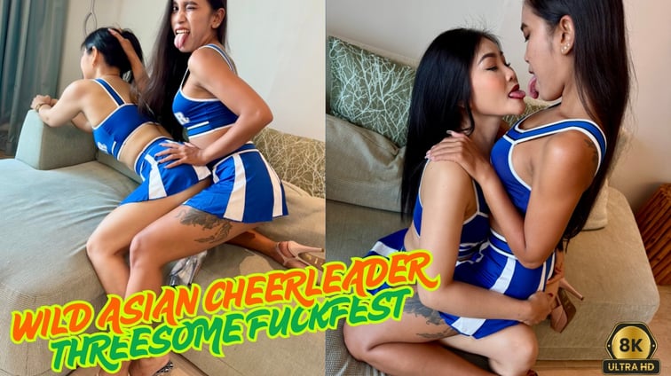 Wild Asian Cheerleader Threesome Fuckfest Candy Cum, Cherry Lee AsianSexVR vr porn video