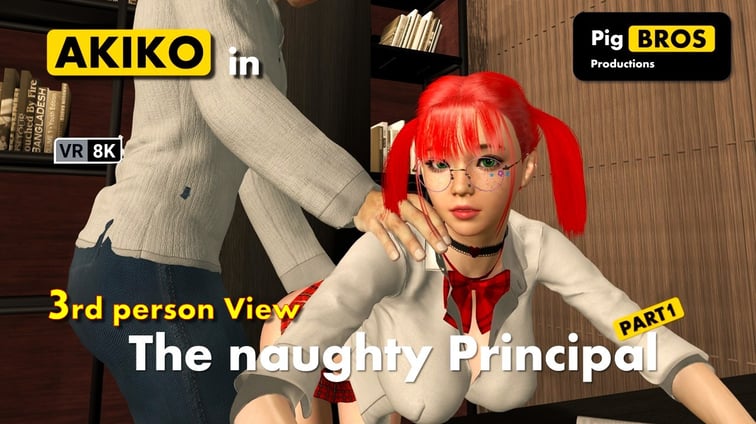 Akiko – The Naughty Principal – Part 1 – 8K - 3rd Person View Akiko Pig Bros Productions vr porn video