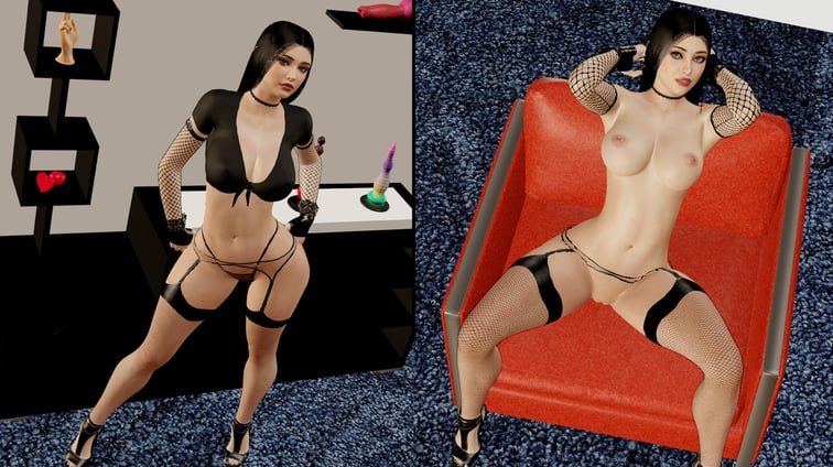 BDSM Dominatrix Goth Emo VirtualPassionVR 3D CGI Model VirtualPassionVR vr porn video