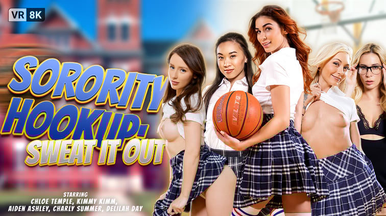 Sorority Hookup: Sweat It Out Aiden Ashley, Charly Summer, Chloe Temple, Delilah Day, Kimmy Kimm VR Bangers vr porn video