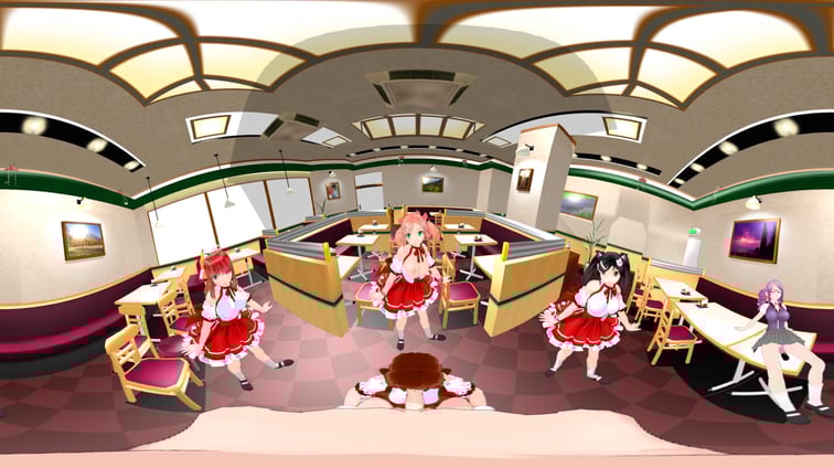 Sexy Dancing Anime Girls in Cafe with Blowjob  SVP vr porn video