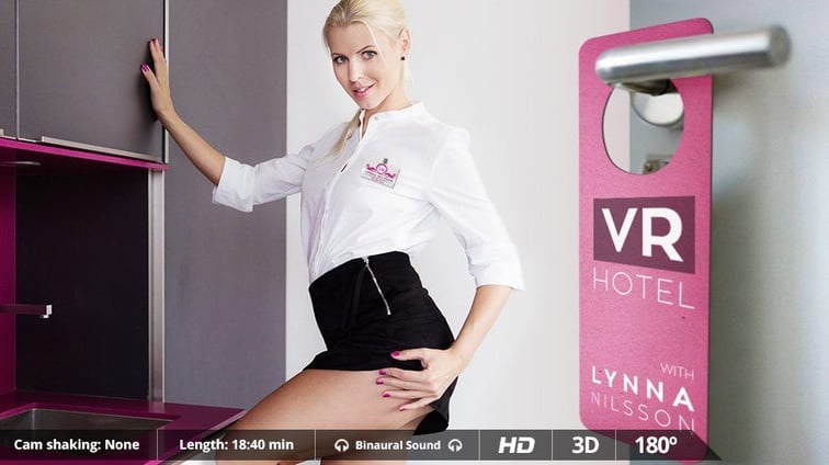 VR Hotel - XXX Room Service from this Hot Blonde Lynna Nilsson, Manu Falcon Virtual Real Porn vr porn video