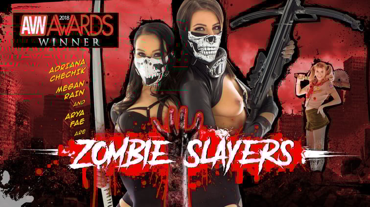 Zombie Slayers - Digitally Remastered Adriana Chechik, Arya Fae, Megan Rain WANKZVR vr porn video