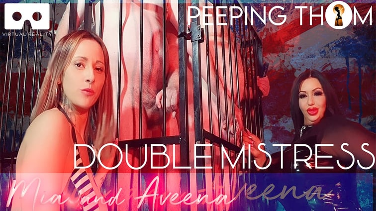 Mia and Aveena - Double Spanking Aveena, Mia Milf Peeping Thom vr porn video