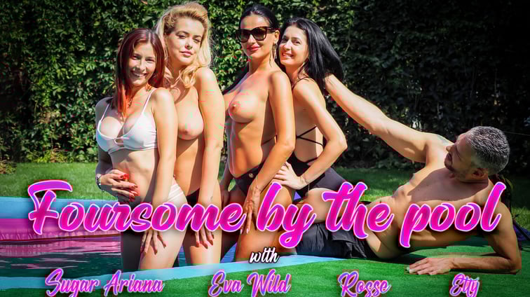 Foursome By The Pool Etty, Eva Wild, Rosse, Sugar Ariana VRixxens vr porn video
