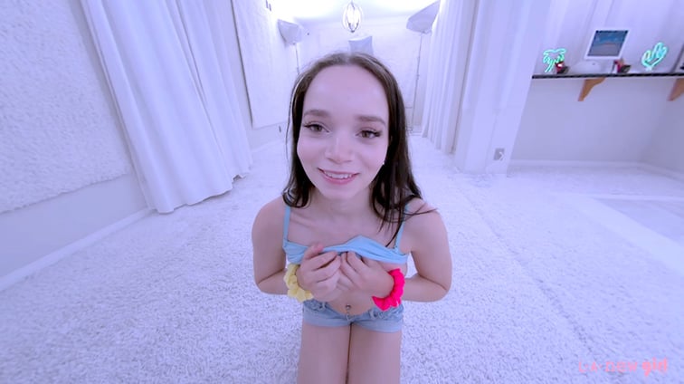 18 Year Old Teen Strips For You in The White Studio Selina Imai New Porn Starlets vr porn video