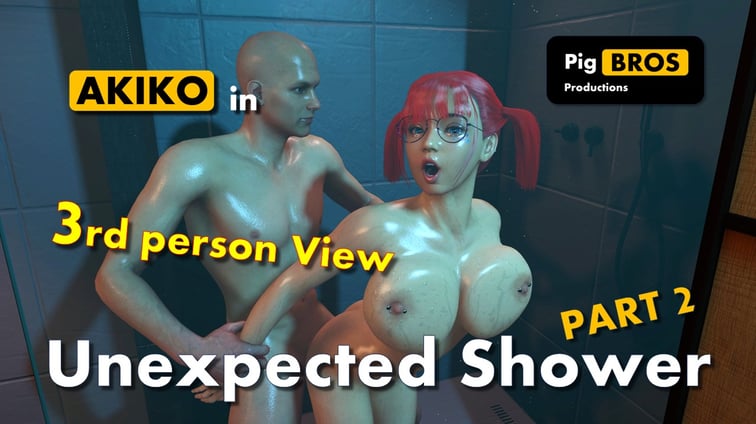 Akiko - Unexpected Shower - PART 2 - 3rd person view Akiko Pig Bros Productions vr porn video