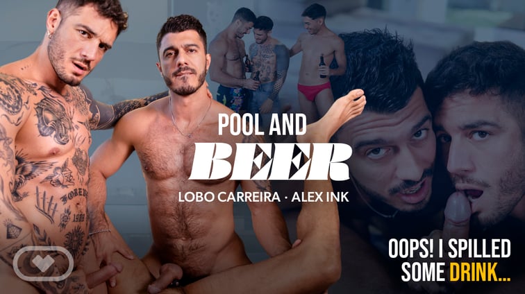 [Gay] Pool & Beer Alex Ink, Lobo Carreira, Roy West VirtualRealGay vr porn video